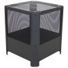 16 Inch Small Grelha Square Outdoor Fire Pit with Grilling Grate