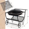 Portable Outdoor Wheeled Log Storage Rack and Wood Burning Fire Pit