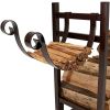 Bronze Metal Indoor/Outdoor Firewood Log Rack with Removeable Kindle Holder